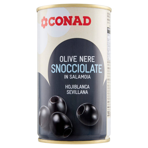 CONAD Olive Nere Snocciolate in Salamoia 350 g-image