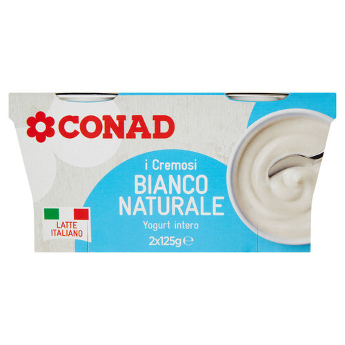 CONAD I Cremosi Yogurt Intero Bianco Naturale 2 x 125 g-image