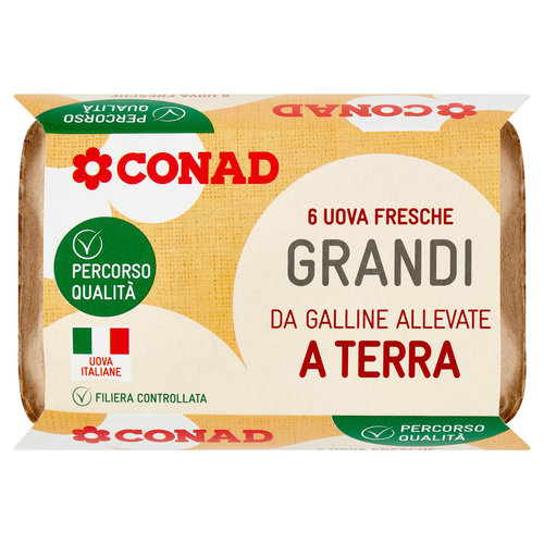 CONAD Percorso Qualità 6 Uova Fresche Grandi da Galline Allevate a Terra-image