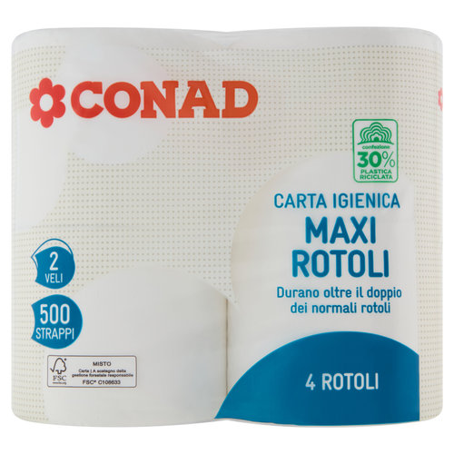 CONAD Carta Igienica Maxi Rotoli 2 Veli 4 Rotoli-image