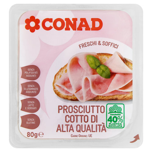 CONAD Freschi & Soffici Prosciutto Cotto di Alta Qualità 80 g-image