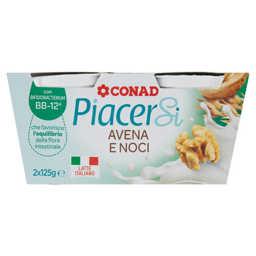 PIACERSI CONAD Avena e Noci con Bifidobacterium BB12 2 x 125 g-image