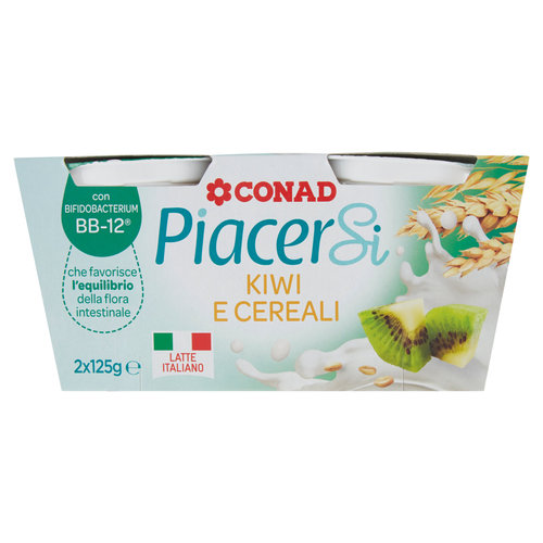 PIACERSI CONAD Kiwi e Cereali con Bifidobacterium BB12 2 x 125 g-image