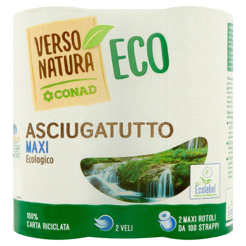 CONAD VERSO NATURA Asciugatutto Maxi Ecologico 2 Veli 2 Maxi Rotoli-image
