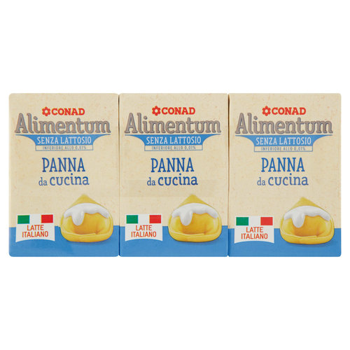 CONAD Alimentum Senza Lattosio Panna da Cucina 3 x 100 ml-image