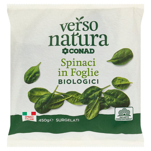 CONAD VERSO NATURA Spinaci in Foglie Biologici Surgelati 450 g-image