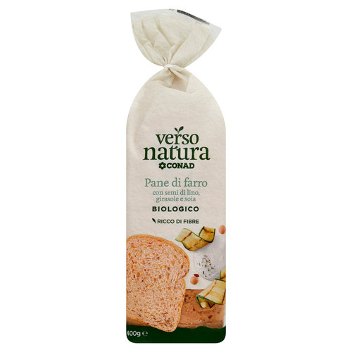CONAD VERSO NATURA Pane di Farro con semi di lino, girasole e soia Biologico 400 g-image