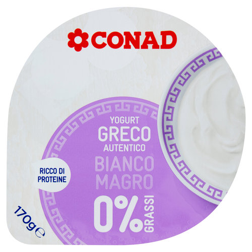 CONAD Yogurt Greco Autentico Bianco Magro 0% Grassi 170 g-image