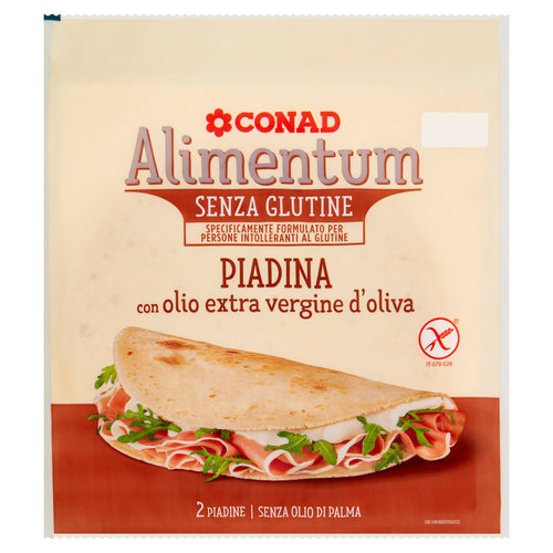 CONAD Alimentum Senza Glutine Piadina con olio extra vergine d'oliva 2 x 100 g-image