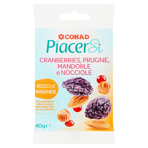 PIACERSI CONAD Cranberries, Prugne, Mandorle e Nocciole 40 g-image