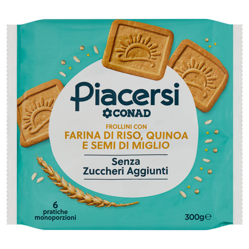 PIACERSI CONAD Frollini con Farina di Riso, Quinoa e Semi di Miglio 6 x 50 g-image