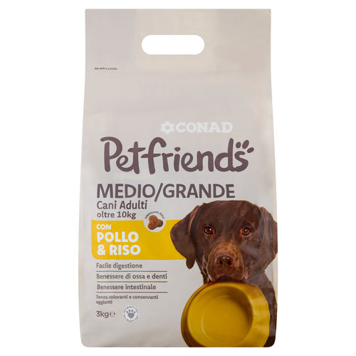 CONAD Petfriends Medio/Grande Cani Adulti oltre 10kg con Pollo & Riso 3 kg-image