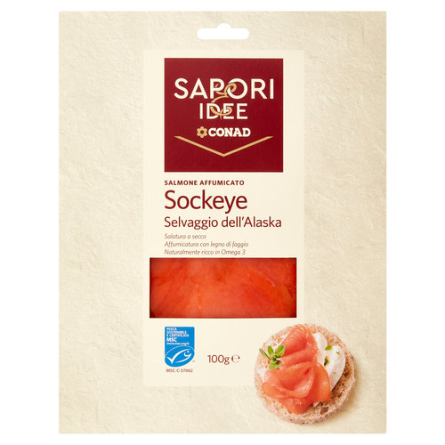 SAPORI & IDEE CONAD Salmone Affumicato Sockeye Selvaggio dell'Alaska 100 g-image
