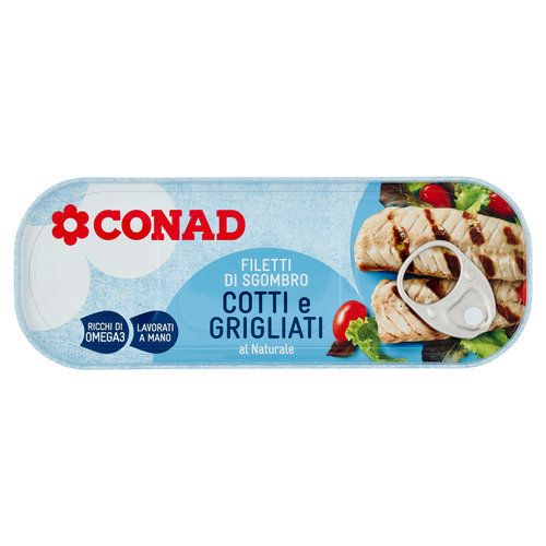 CONAD Filetti di Sgombro Cotti e Grigliati al Naturale 120 g-image