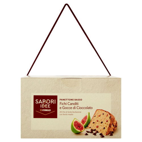 SAPORI & IDEE CONAD Panettone Basso Fichi Canditi e Gocce di Cioccolato 1 kg-image