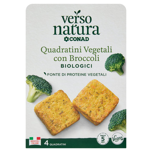 CONAD VERSO NATURA Quadratini Vegetali con Broccoli Biologici 4 Quadratini 160 g-image