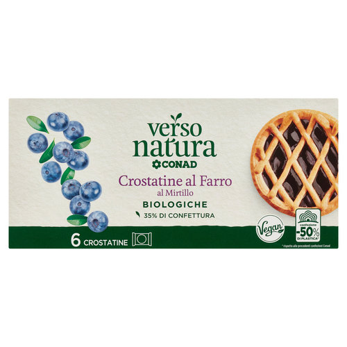 CONAD VERSO NATURA Crostatine al Farro al Mirtillo Biologiche 6 x 45 g-image